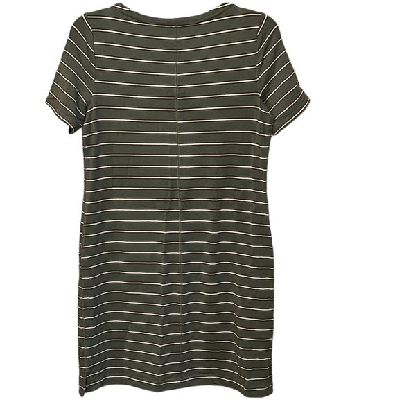 T By Talbots T Shirt Jersey Green Striped Dress Size Medium Petite NEW With Tags - Picture 5 of 10